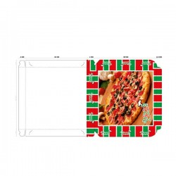 CAJA PIZZA. 50X50 X 3.5 LASTRA